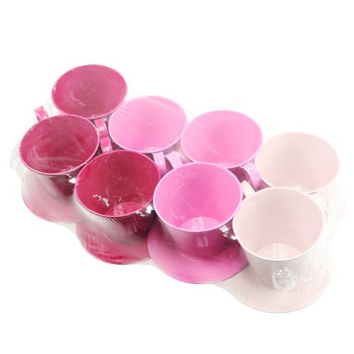 Floristik24 Copo decorativo com pé rosa sortido. Ø11,5cm Alt.10cm 8pcs