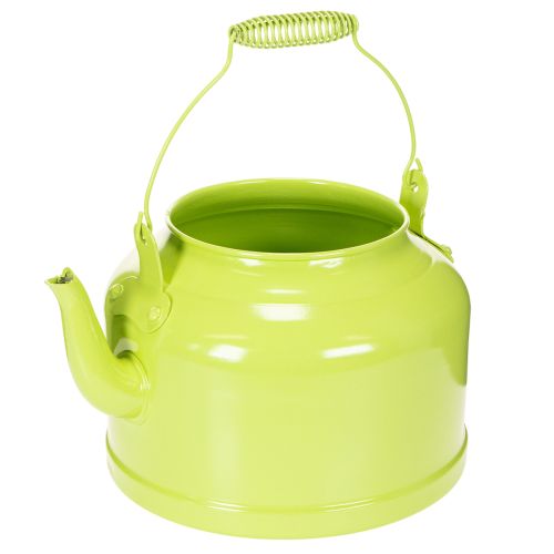 Bule decorativo de metal, verde-maçã - vaso de flores - Ø20cm A15cm - decoração versátil para jardim e ideia de presente comprar | Floristik24.pt