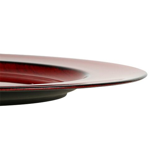 Itens Placa decorativa de plástico Ø28cm vermelho-preto