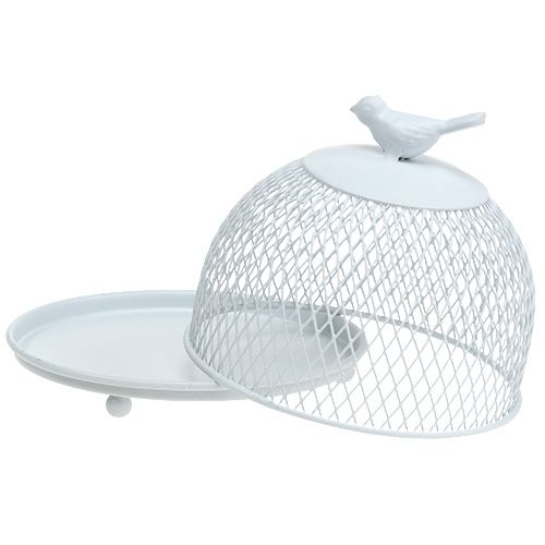 Floristik24 Placa decorativa com capuz branco Ø14cm