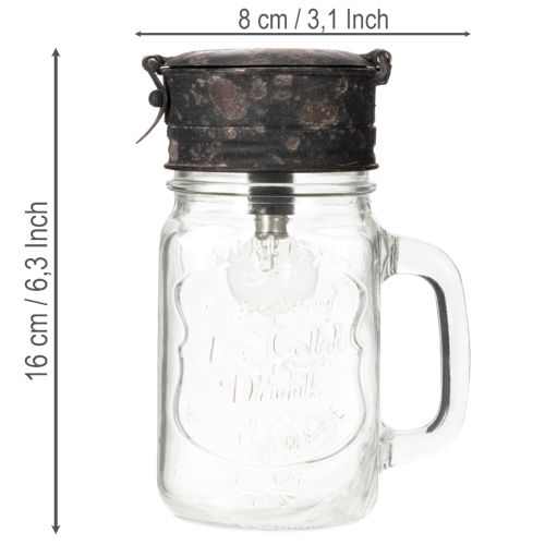 Copo decorativo com lâmpada LED Ø8cm A16cm | Floristik24.pt
