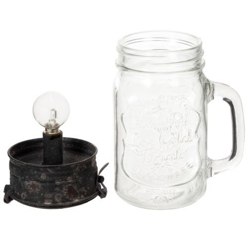 Copo decorativo com lâmpada LED Ø8cm A16cm | Floristik24.pt