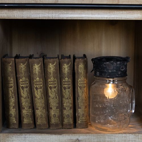 Copo decorativo com lâmpada LED Ø8cm A16cm | Floristik24.pt