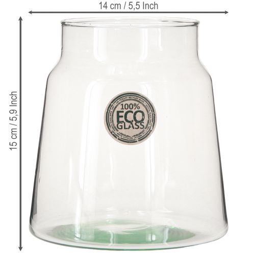 Itens Vaso decorativo vaso de flores vidro transparente Ø14cm H15cm