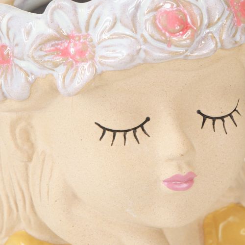 Itens Vaso decorativo de cerâmica floreira menina Ø7,5cm H16cm 2 peças