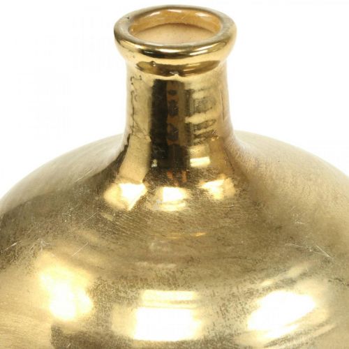 Itens Vaso Decorativo Flor Preto/Dourado Vaso Cerâmico Ø18cm A29cm