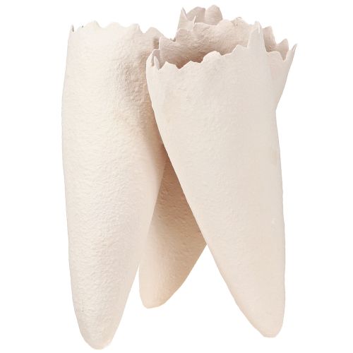 Itens Vasos Decorativos Vasos Cone Bege Cerâmica 14,5cmx15x21cm