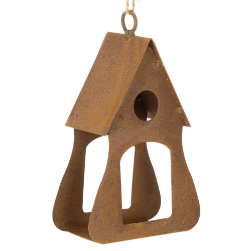 Casinha de pássaros decorativa para pendurar, decoração em tom ferrugem, 17,5 cm comprar | Floristik24.pt