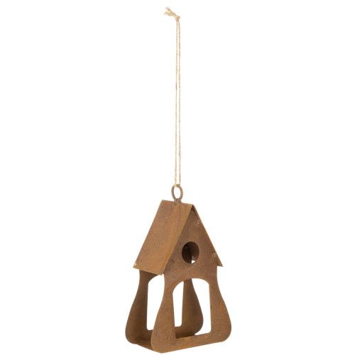 Casinha de pássaros decorativa para pendurar, decoração em tom ferrugem, 17,5 cm | Floristik24.pt