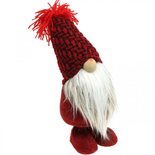 Floristik24 Gnomo Deco Beard Gnomo de Natal Figura Deco Vermelho Alt. 30cm