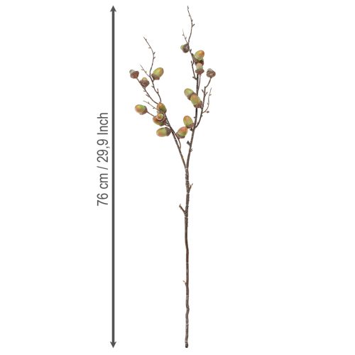 Itens Ramo decorativo bolotas decoração verde outono decoração artificial 80cm