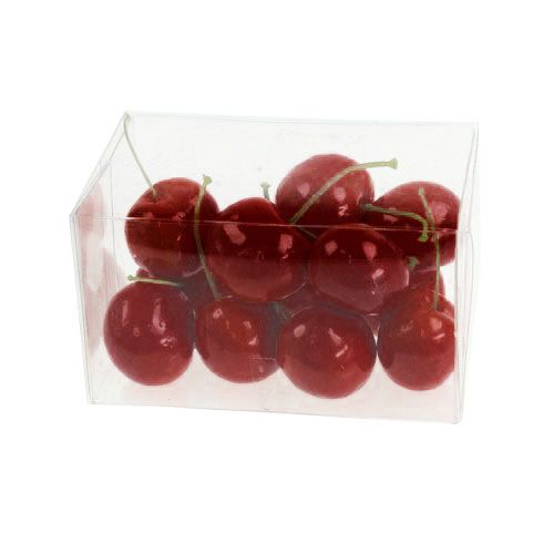Floristik24 Cerejas decorativas vermelho escuro 3 cm 12 unidades