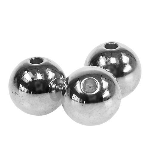 Itens Contas decorativas prata metálica 14mm 35 un