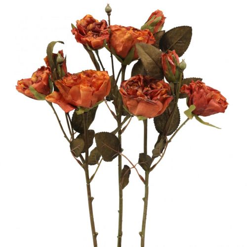 Deco buquê de rosas flores artificiais buquê de rosas laranja 45cm 3pcs