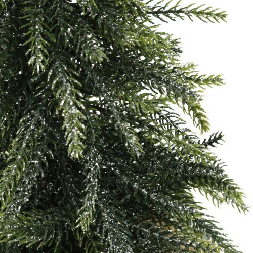 Floristik24 Deco árvore de Natal mini saco de juta de abeto glitter, verde 26cm