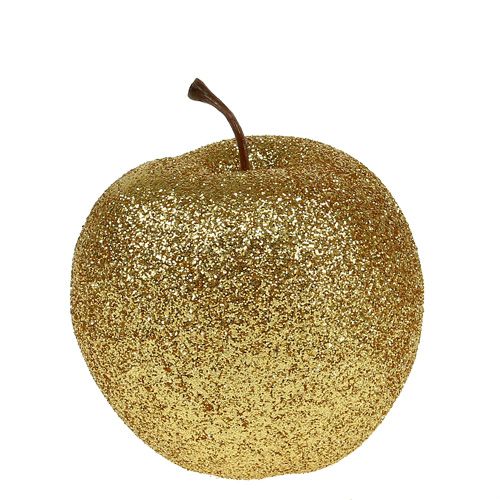 Floristik24 Maçãs decorativas de ouro com mica Ø6cm 12 unidades