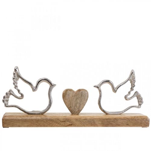 Expositor decorativo decoração de casamento coração e pombas 30×5×12cm