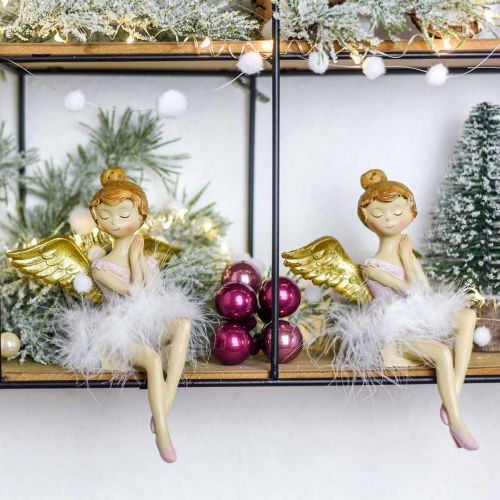 Floristik24 Deco ballerina angel edge assento Ø11,5 H15cm 2pcs