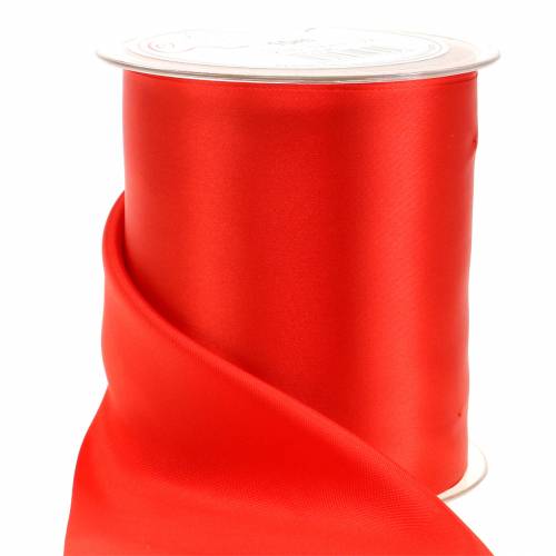 Floristik24 Fita de cetim para mesa com fita vermelha 100mm 15m