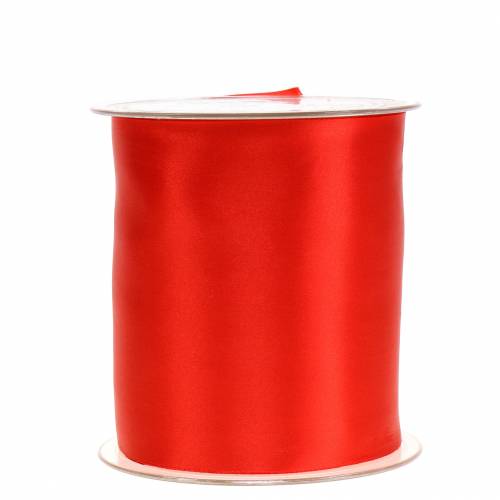 Floristik24 Fita de cetim para mesa com fita vermelha 100mm 15m