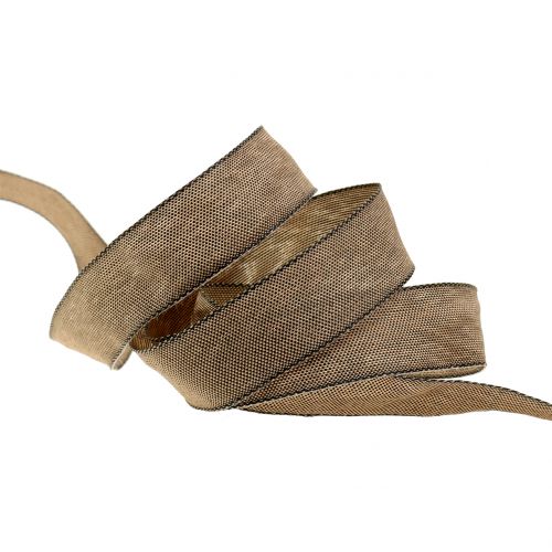 Floristik24 Fita decorativa marrom 25mm 20m