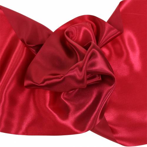 Floristik24 Fita de cetim fita de mesa Bordeaux 200mm 10m