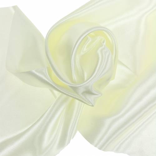 Floristik24 Creme de fita de mesa de fita de cetim 200mm 10m