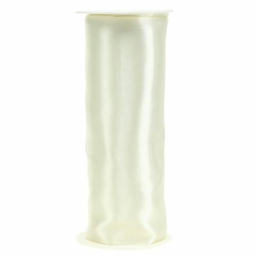 Floristik24 Creme de fita de mesa de fita de cetim 200mm 10m