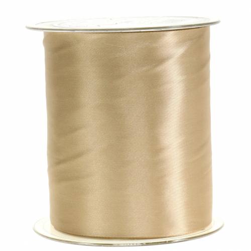 Floristik24 Fita de cetim fita de mesa champanhe 100mm 15m