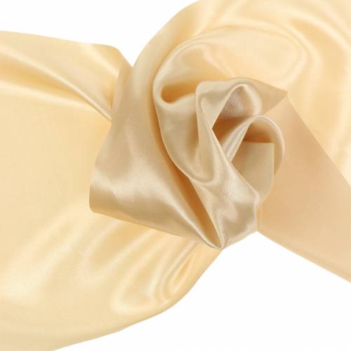 Floristik24 Fita de cetim fita de mesa champanhe 200mm 10m