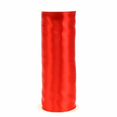 Floristik24 Fita de cetim fita de mesa vermelha 200mm 10m