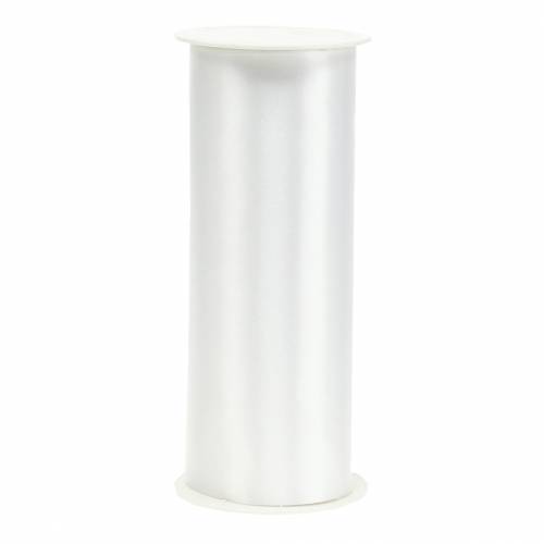 Floristik24 Fita de cetim fita de mesa branca 200mm 10m