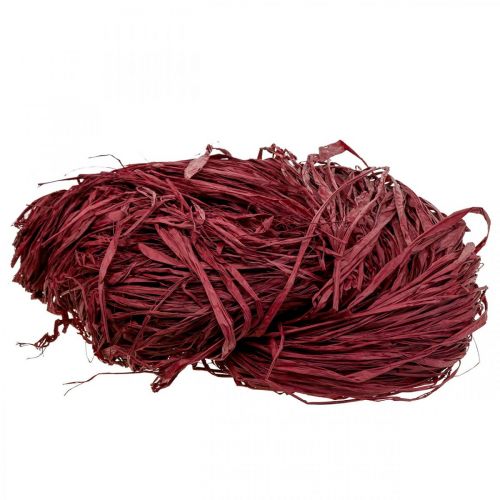 Floristik24 Filé decorativo para artesanato Filé de ráfia natural Bordeaux 300g