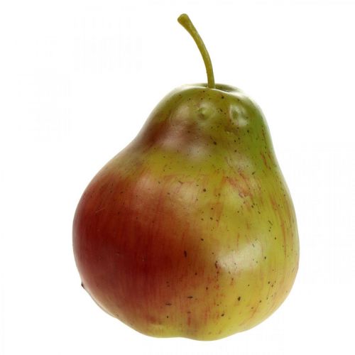 Deco pera verde vermelho, deco fruta, boneco de comida 11cm