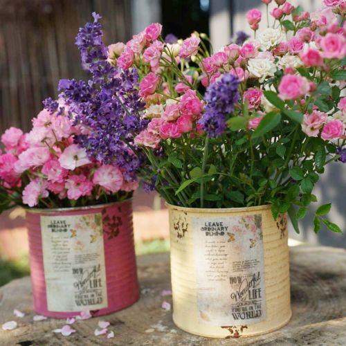 Itens Vaso decorativo de metal cor damasco para plantas, decoração de verão, Ø15,5cm A15cm