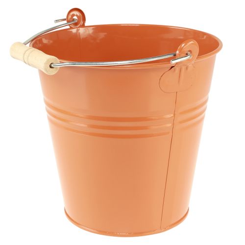 Floristik24 Balde decorativo para plantador de metal laranja marrom Ø22cm Alt.21,5cm 6L