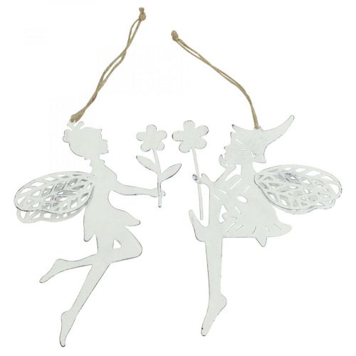 Itens Elfos decorativos decoração de janela mola metal branco Alt.20cm 4 peças