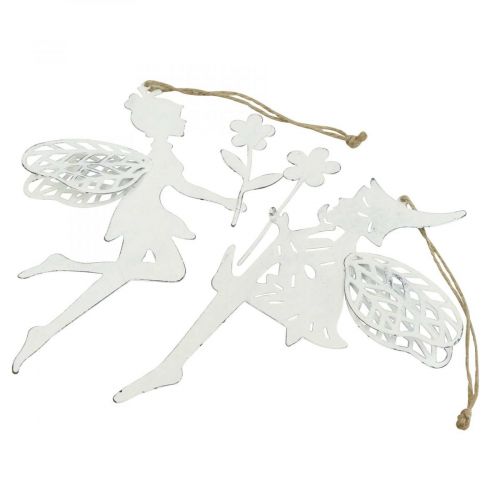 Itens Elfos decorativos decoração de janela mola metal branco Alt.20cm 4 peças