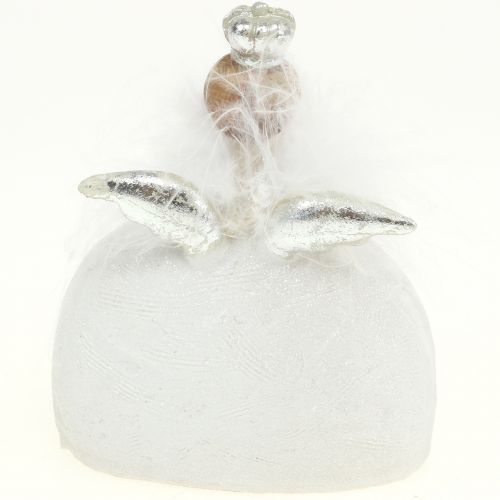 Floristik24 Anjo decorativo branco, prata 15,5 cm 2 unidades