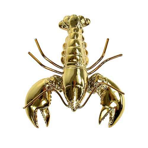 Figura decorativa lagosta ouro 8cm