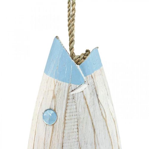 Floristik24 Peixe decorativo madeira peixe de madeira para pendurar azul claro Alt.57,5cm