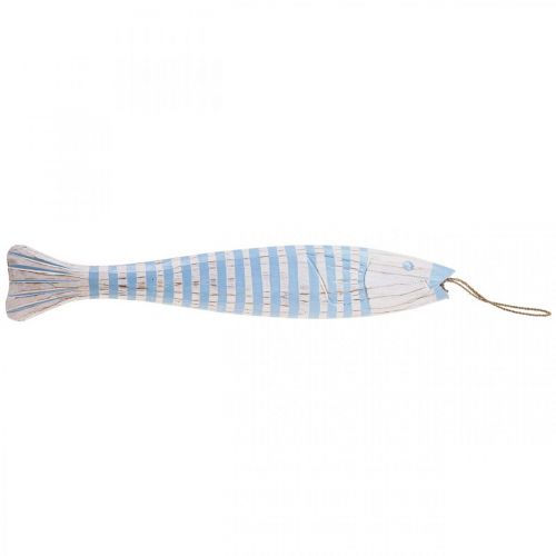 Floristik24 Peixe decorativo madeira peixe de madeira para pendurar azul claro Alt.57,5cm