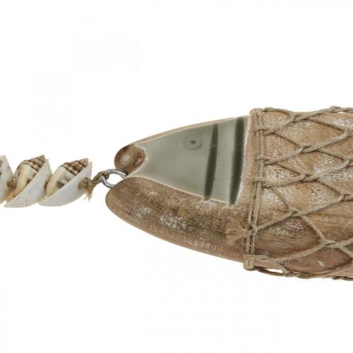Deco peixe, peixe madeira Deco, pendente peixe madeira 21cm