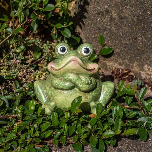 Floristik24 Casal de sapo de cerâmica, casal de sapo de cerâmica, decoração de verão 14cm 2pcs