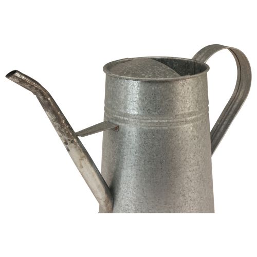Itens Regador decorativo galvanizado, de metal, cinza, com visual vintage, 1,7L, 23cm de altura, para arranjos florais e vasos com estilo.