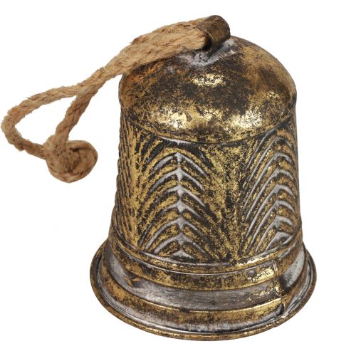 Floristik24 Sino decorativo de metal, decoração de sino de Natal dourado anik look Ø10,5cm×13cm