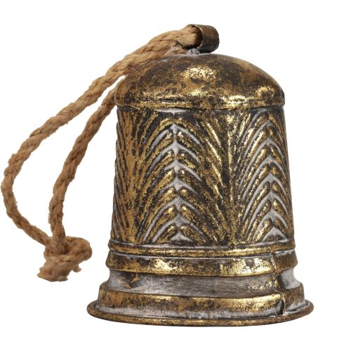 Floristik24 Sino decorativo de metal, decoração de sino de Natal dourado anik look Ø10,5cm×13cm