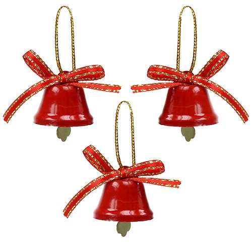 Floristik24 Deco bell red 2,5 cm 12pcs