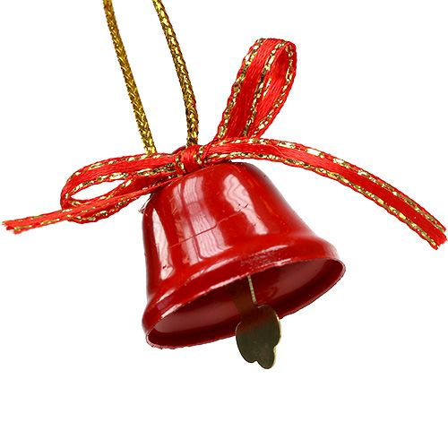 Floristik24 Deco bell red 2,5 cm 12pcs