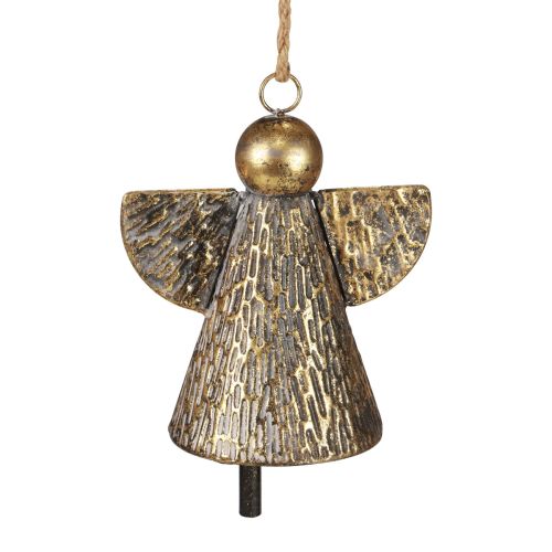 Floristik24 Sino decorativo anjo de Natal, decoração de sino de Natal dourado antigo look 21 cm